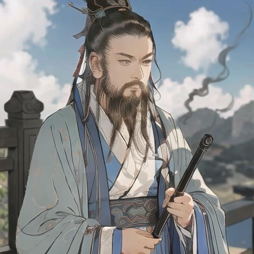 01104-1574625852-masterpiece,  best quality,   extremely detailed CG, Zen atmosphere,  anime screencap, long beard, 1 boy,  Daoist uniform,  long.png